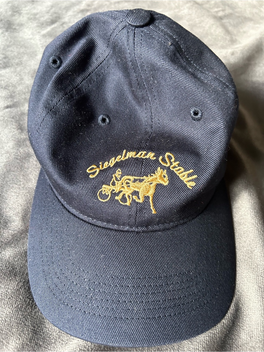 Siegelman Stable Navy Baseball Cap with Gold Embroidery
